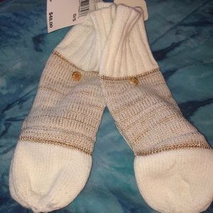 Michael kors mittens new with tags white /brown